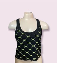 Juniors&#39; KENDALL &amp; KYLIE Cropped Ribbed Layered Tank Top Black Print L, XL - £6.91 GBP
