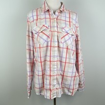 Magellan Fish Gear Mag Wick Shirt XXL Womens Pink Purple Plaid Long Sleeve - $376.14 MXN