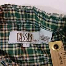 Cassini RN#16574 Men's Green Plsid Cotton Button-Down Collar Shirt Long Sleeve L image 3