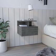 Adele Floating Nightstand: Drawer &amp; Open Storage Shelves - $142.03 CAD