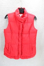 CHARTER CLUB BRIGHT RED PUFFER VEST GOLD ACCENTS SIZE S Petite - $19.80