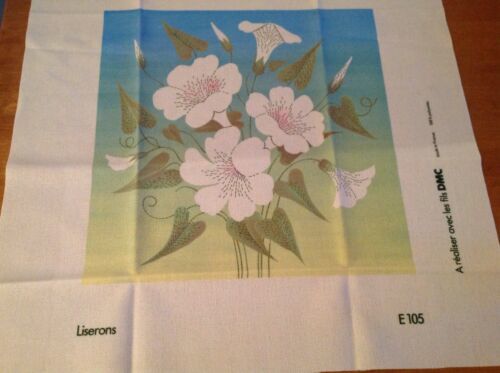 Embroidery Cloth DMC Printed Floral Liserons France Pastel Broder - $11.65