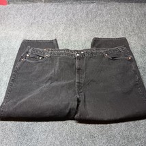 Vintage Levi 550 Jeans Mens 58x30 Black Dark Wash Y2K Tapered Denim Pants - $27.67