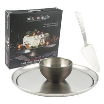 Stainless Steel Cake Stand and Chip Dip Server By Denmark Mix &amp; Mingle Tableware - £14.20 GBP