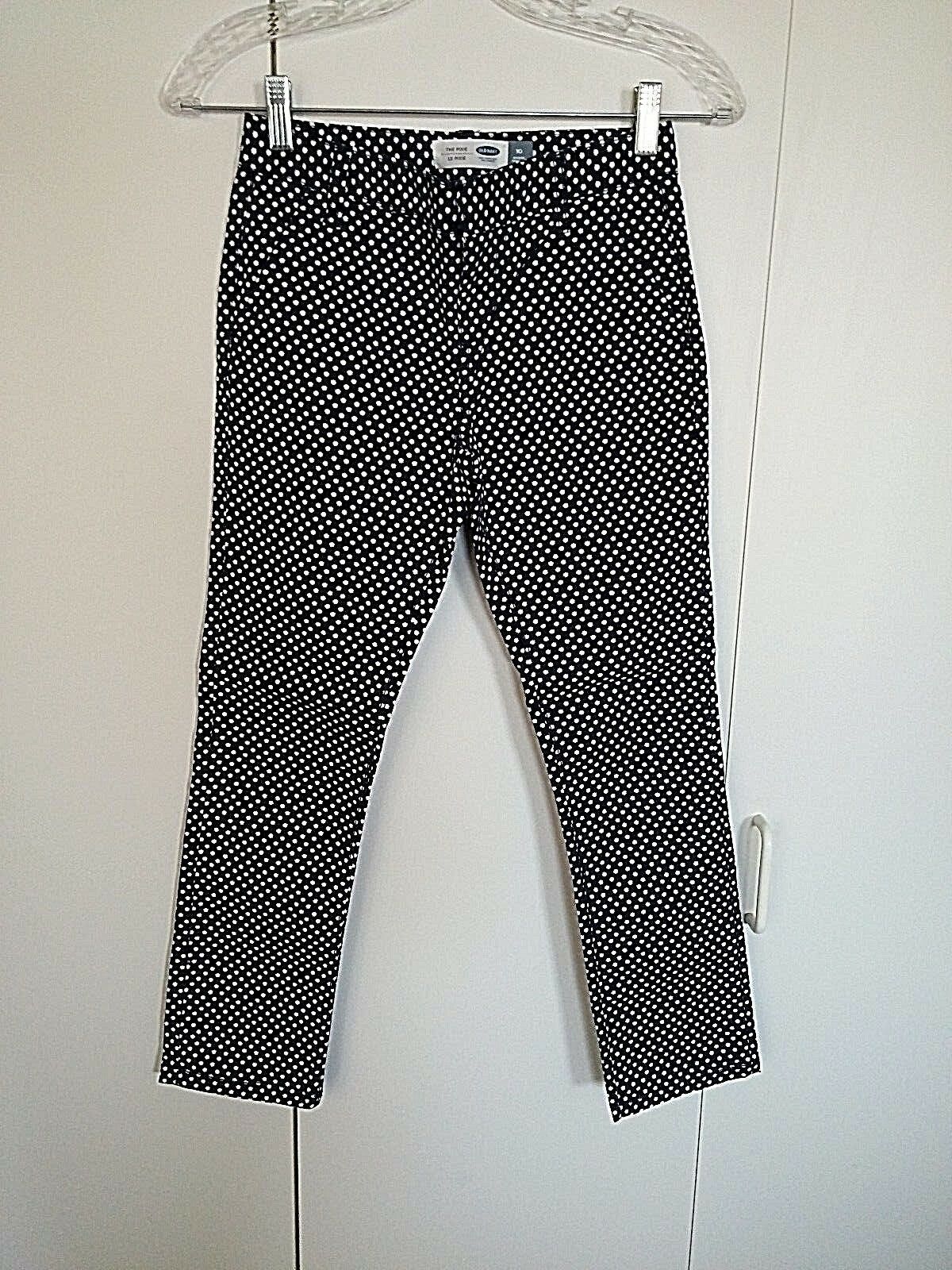 OLD NAVY THE PIXIE GIRL'S POLKA DOT PANTS-10-COTTON/SPANDEX-BARELY WORN-CUTE - £4.71 GBP
