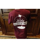 Maroon Texas A&amp;M Aggies Class of 2024 Cotton  NCAA College T-shirt Adult... - £19.51 GBP