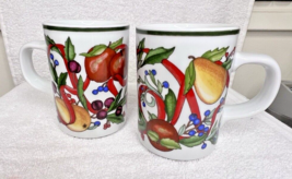 Holiday Harvest by DANSK Set of 2 Mugs Great Shape 4 1/8 Inch - $24.75