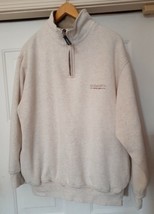 VTG G H Bass Pullover Sweatshirt w Pockets Zip Mock Turtle Neck Oatmeal ... - £30.44 GBP