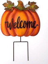 Monogram PUMPKIN STAKES Personalized Metal Fall Halloween Home Decor 16 Letters - £18.76 GBP+