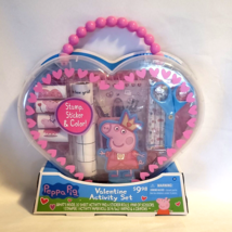 Peppa Pig Valentine Activity Set Activity Pad Stickers Scissors Stamper ... - $9.74