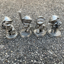 Vintage 1983 Set Of 4 Fine Pewter Avon School Themed Teddy Bear Figurines - £11.59 GBP