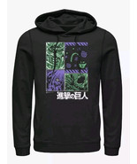 Attack On Titan Titans Manga Panels Hoodie Men Large Black Anime Pullover - $30.18 CAD