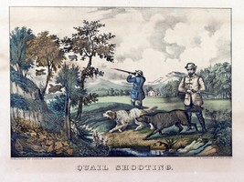 4615,Quail shooting.men hunting with dogs over cree.POSTER.decor Home Office art - £13.35 GBP+