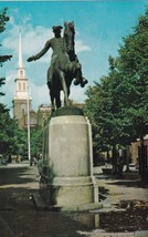 Boston Massachusetts MA Old North Church Paul Revere Statue Postcard C26 - £2.36 GBP