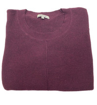 Madewell Women XS Sweater burgandy Waffle Knit crew neck pullover 3/4 sleeve - £14.53 GBP