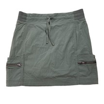 Athleta Trekkie Athletic Skort Shirt Shorts 6 Green Pockets Elastic Drawstring - £29.25 GBP