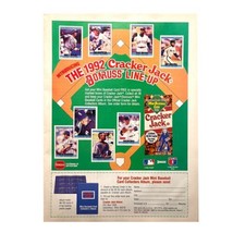 Donruss Cracker Jack Baseball Cards Vintage 1992 Print Ad 8x10.75&quot; 90s MLB - £9.50 GBP