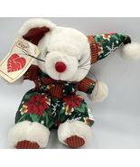 Hugfun Christmas White Mouse Plush Stuffed Animal Patchwork 7&quot; Suction C... - €11,69 EUR