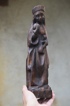 ⭐vintage hand carved wood, Virgin statue,Madonna sculpture,folk art - $48.51