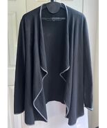 J.McLaughlin Black Cardigan Sweater Open Soft Knit Neutral Waterfall, Si... - $37.81
