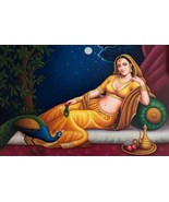Beautiful Lady with peacock painting Handmade Canvas | Oil Painting | 36... - £236.58 GBP