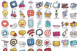 Social Media Hand Drawn Sticker - Images with Resell Rights - $2.95