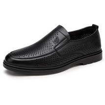Fashion Breathable Cool Men Shoes Leather   Soft  Formal  Business Flats Shoes H - £77.71 GBP