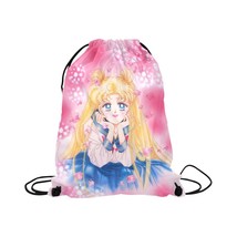 Beautiful Usagi Tsukino Anime Drawstring Bag 16.5&quot;(W) x 19.3&quot;(H) - £22.03 GBP