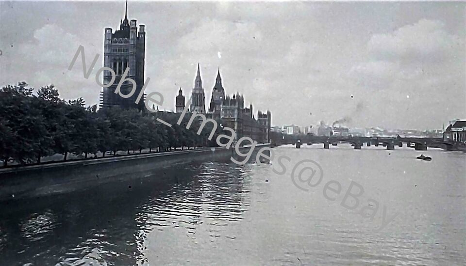 Primary image for 1940s Thames River, London Bridge, City Scene London B&W Negative Photo