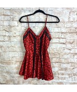 Victoria’s Secret Vintage Red Black Hearts Lace Chemise Negligee Size Me... - $60.93 CAD