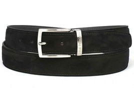 Paul Parkman Mens Belt Suede Black Hand-Painted Adjustable B06-BLK - $148.99
