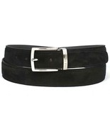 Paul Parkman Mens Belt Suede Black Hand-Painted Adjustable B06-BLK - $148.99