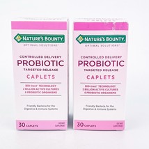 Natures Bounty Controlled Delivery Probiotic 30 Caplets Lot of 2 BB08/24 - £20.51 GBP