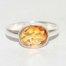 925 Sterling Silver Golden Topaz Ring Handmade Jewelry Birthstone Ring All Size - £34.28 GBP