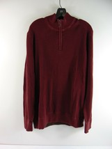 Eddie Bauer Red Knit 1/4 Zip Cotton Sweater Size XLT - £19.45 GBP
