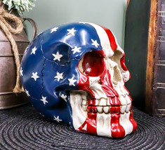 Ebros Patriotic US American Flag Star Spangled Banner Skull Figurine 5.5... - $406.55 MXN
