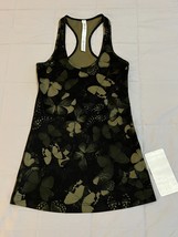 Lululemon Green Butterfly Print &quot;Cool Racerback&quot; Tank Top Womens Size 4 NWT - £21.24 GBP