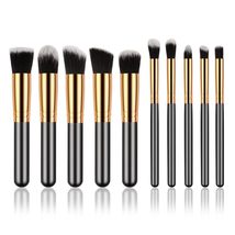 10-Piece Premium Makeup Brush Set Pink Gold - $38.02