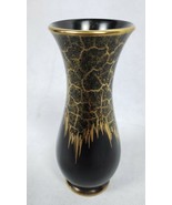 Dümler und Breiden Black Metallic Gold Ceramic Mid Century Vase Germany 985 - £13.88 GBP