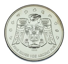 2009 Canada 1 oz Silver Thunderbird Totem,  2010 Vancouver Olympics - £50.20 GBP