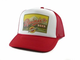 Rainier Beer Hat Trucker Hat Mesh Hat Snap Back Hat Red New Adjustable - £19.56 GBP