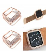 Bling Apple Watch Series 7 Blende Gesicht Hülle Zirkonia Diamant Rotgold... - £76.98 GBP