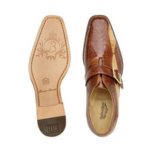 Belvedere Shoes Marte Genuine Ostrich Leg single buckle monk strap Camel R810 image 3
