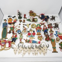 Vtg Cowboy Santa Christmas Ornament Lot of 43 Longhorn Texas Rodeo Boots... - £34.92 GBP