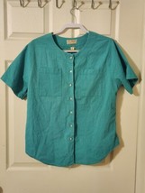 L.L. bean Vintage Green Size 18 Button Down Short Sleeve Shirt - £14.80 GBP