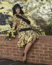 Julie Andrews Photo Print Brick Wall Flowery Dress Hat Clutching Bouquet 8X10 - £7.62 GBP