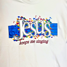 VTG Y2K Jesus Keeps Me Singing Graphic T-Shirt Church Tee Sz M  - £15.69 GBP