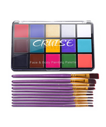 Face Body Paint Set, 15 Colors Painting Palette Makeup Kit with 10 Pcs P... - $247.94 MXN