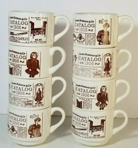 Lot of 8 Vtg Sears Roebuck Co Catalog1906 Advertisement Coffee Mugs Made in USA - £19.45 GBP