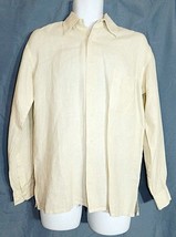 Europann Shirt Linen Collared Off White Ivory Long Sleeve Men&#39;s size Small One - £17.38 GBP